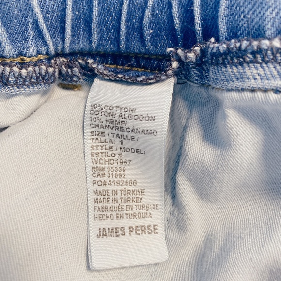 James Perse Denim Cuffed Joggers Drawstring Pull On Jeans - Picture 4 of 5